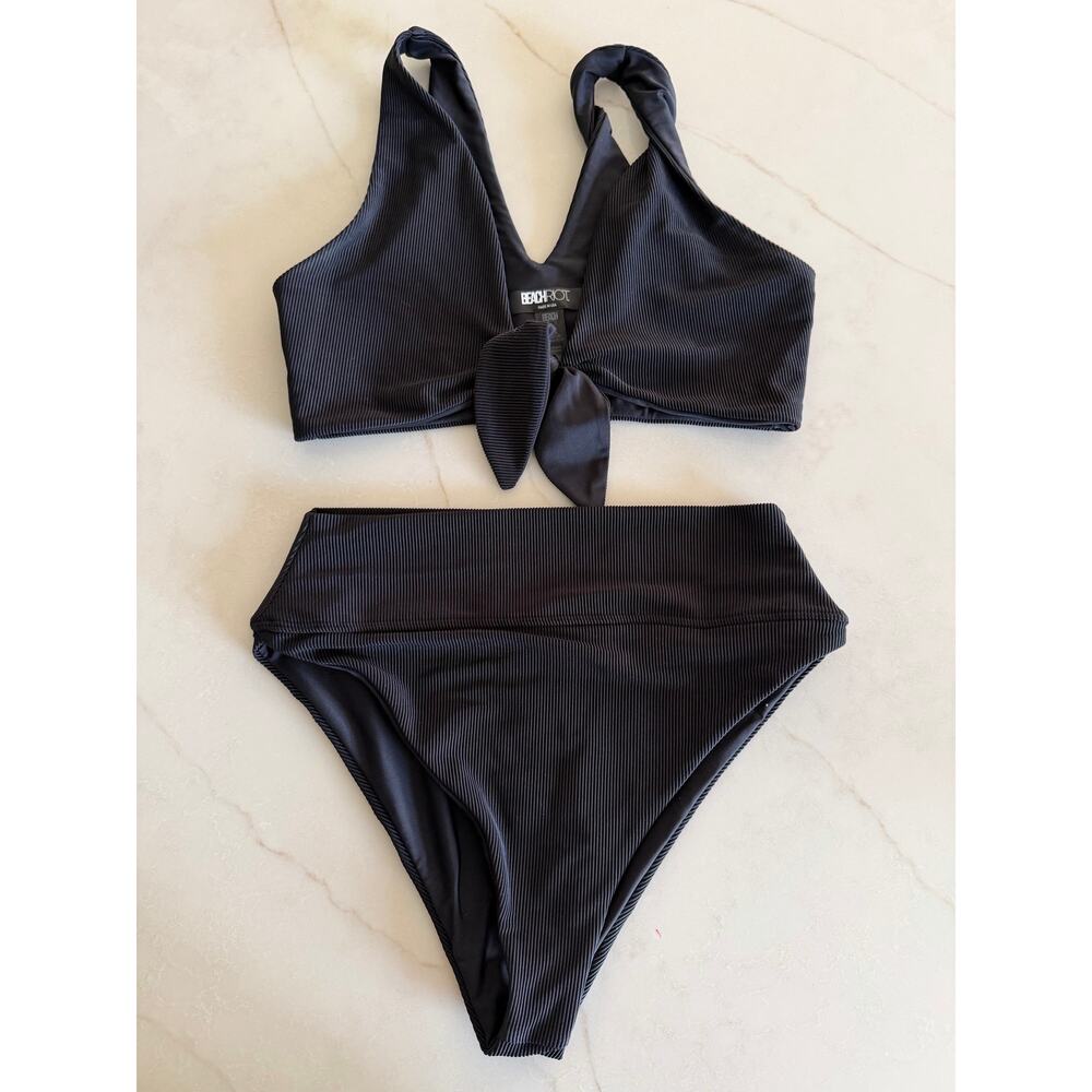 Beach Riot Dallas Ribbed Top / highest high waisted bottoms Bikini SET size M